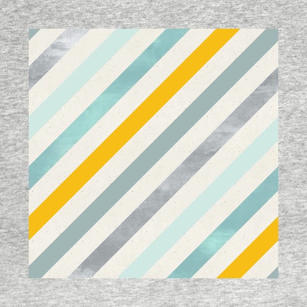 Diagonal Stripes in Blue Silver and Gold by greenoriginals